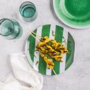 Hy-Vee Seasons Striped Dinner Plate in Green