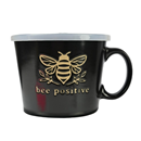 Boston Warehouse Souper Soup Mug With Lid, Bee Positive