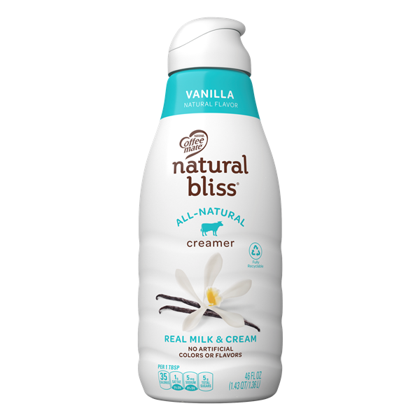 Coffee Mate Natural Bliss Vanilla Real Milk and Cream Coffee Creamer, 46 fl  oz - Foods Co.