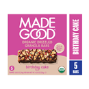 MadeGood Birthday Cake Chocolate Drizzled Granola Bars, 5 Pack