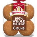 Brownberry 100% Whole Wheat Sandwich Buns 8Ct