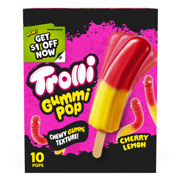 Trolli Cherry Lemon Frozen Gummi Pops, 10 Count | Hy-Vee Aisles