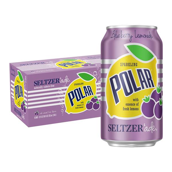 Polar Seltzer'ade Blueberry Lemonade, 8 Pack | Hy-Vee Aisles