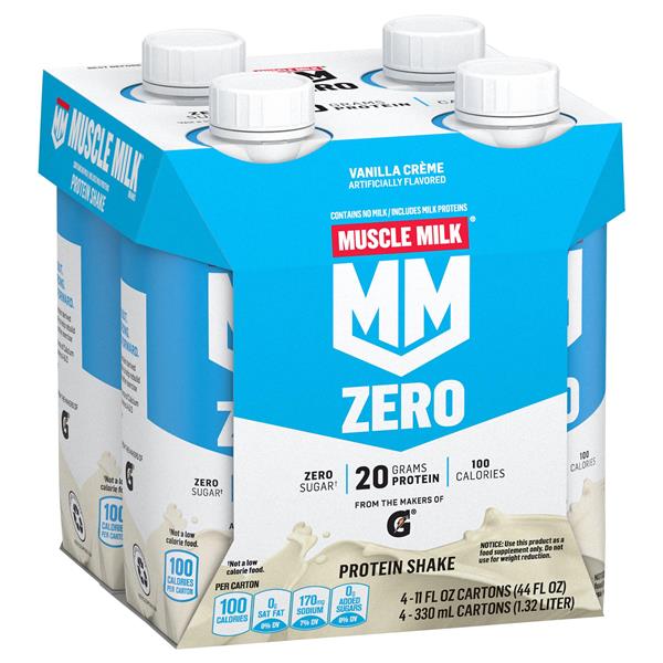 Muscle Milk Zero Protein Shake Vanilla Crème Artificially Flavored