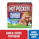 Hot Pockets Ranch Lovers Pepperoni, Ranch Seasoned Crust, 4Ct