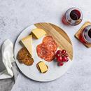 Hy-Vee Seasons 12 In. Round Stone and Acacia Wood Serving Board