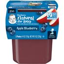 Gerber 2nd Foods Natural for Baby Baby Food, Apple Blueberry, 4 oz Tubs (2 Pack)